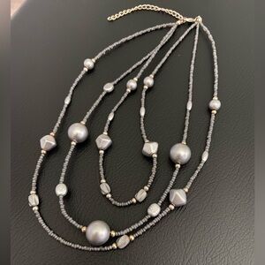 Gray Beaded Necklace